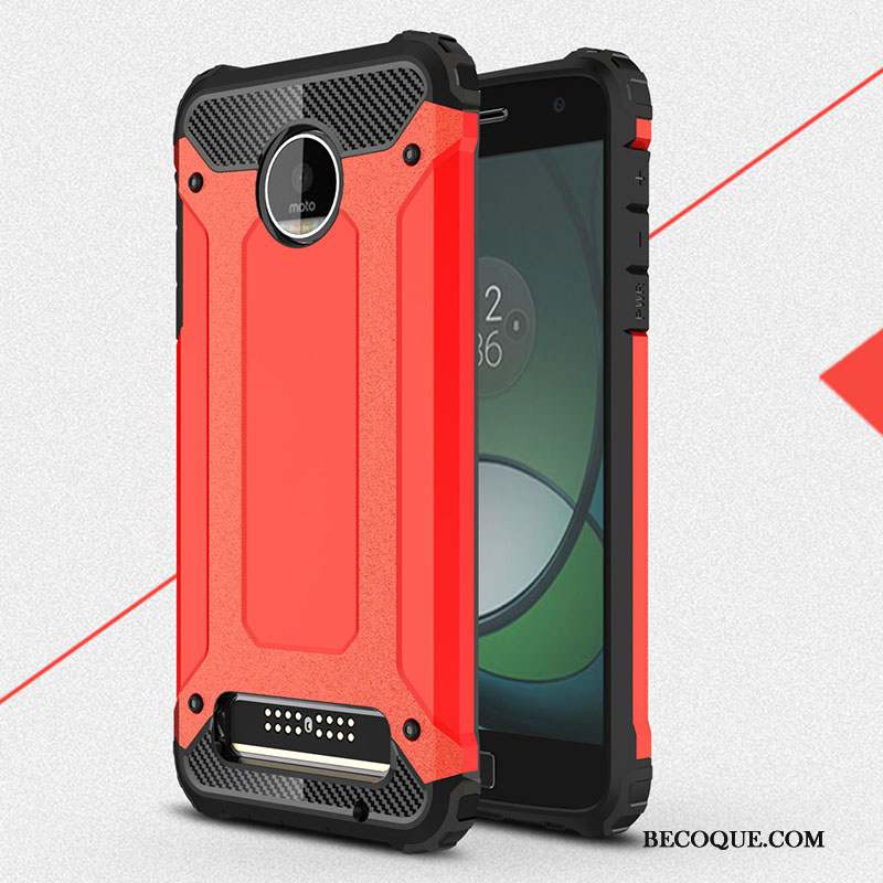 Moto Z Play Étui Rouge Incassable Coque De Téléphone Fluide Doux Tout Compris