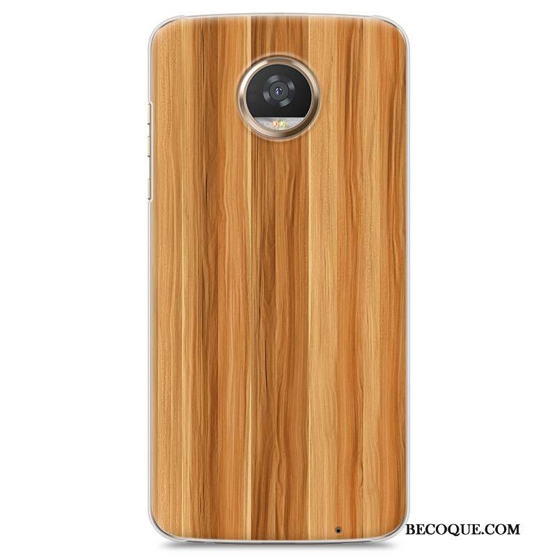 Moto Z2 Play Coque Simple Grain De Bois Incassable Étui Protection