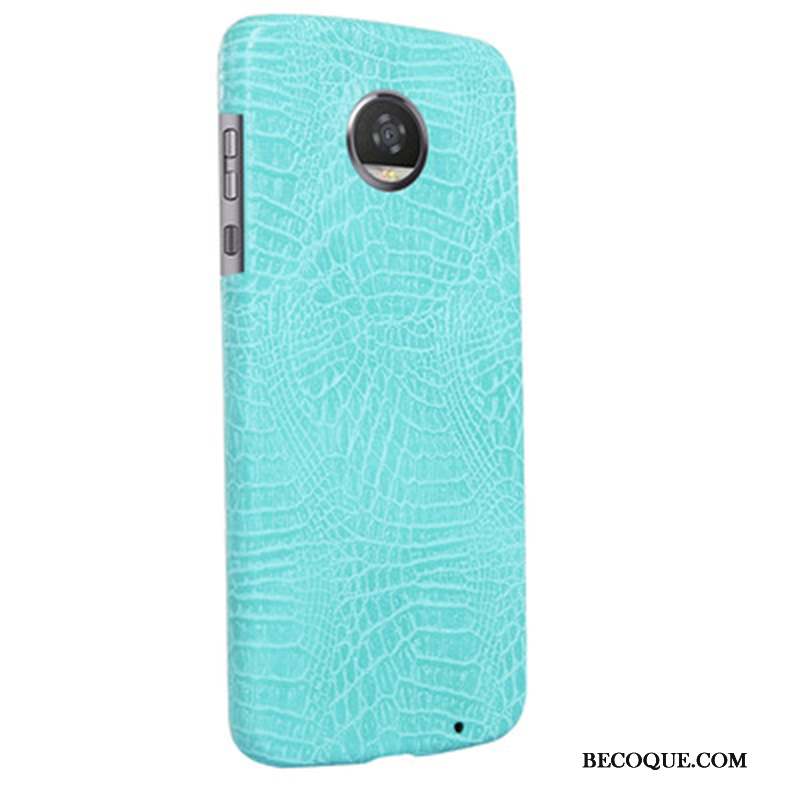 Moto Z2 Play Étui Bleu Marin Crocodile Modèle Étui En Cuir Protection Coque De Téléphone