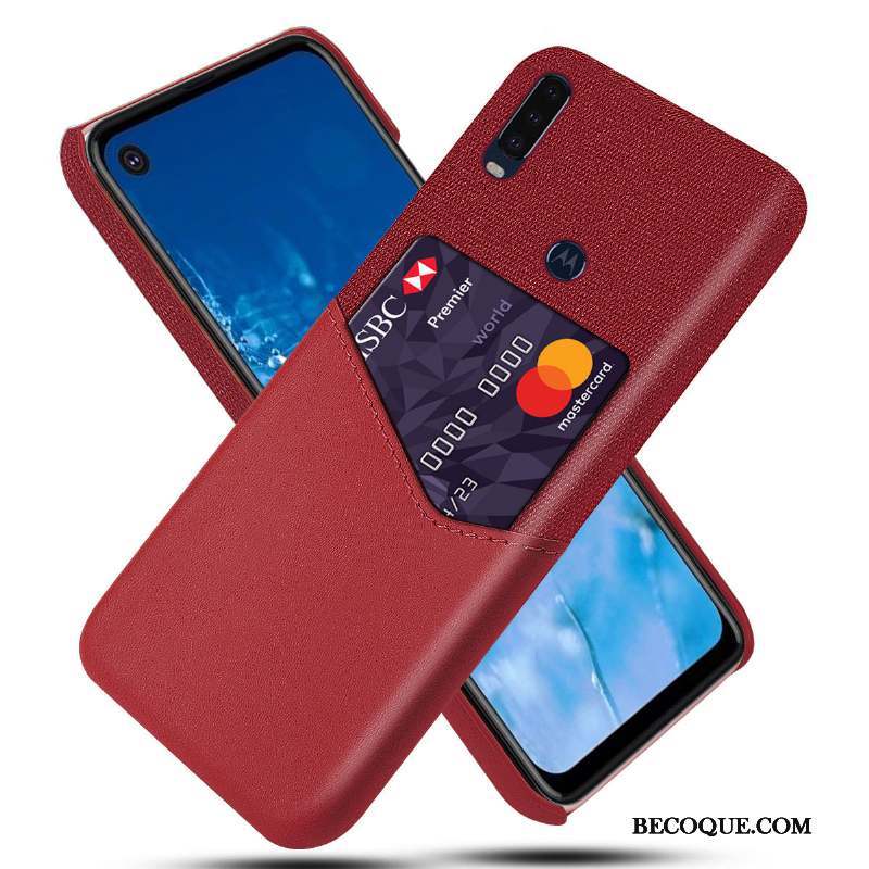 Motorola One Action Border Coque Rouge Couvercle Arrière Protection Sac