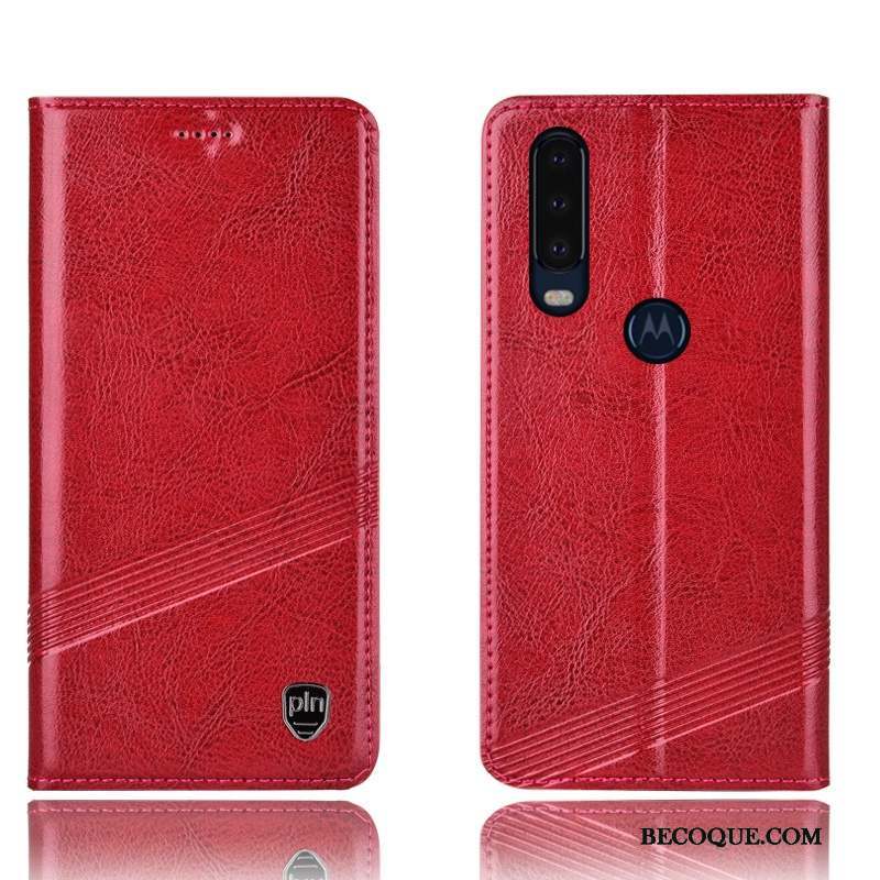 Motorola One Action Coque De Téléphone Housse Rouge Incassable Protection Étui