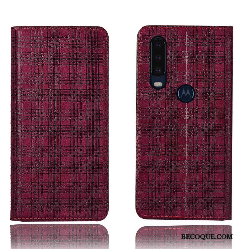 Motorola One Action Coque Protection Velours Étui Étui En Cuir Housse Incassable