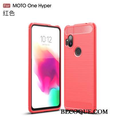 Motorola One Hyper Business Rouge Modèle Fleurie Coque De Téléphone Couleur Unie Soie