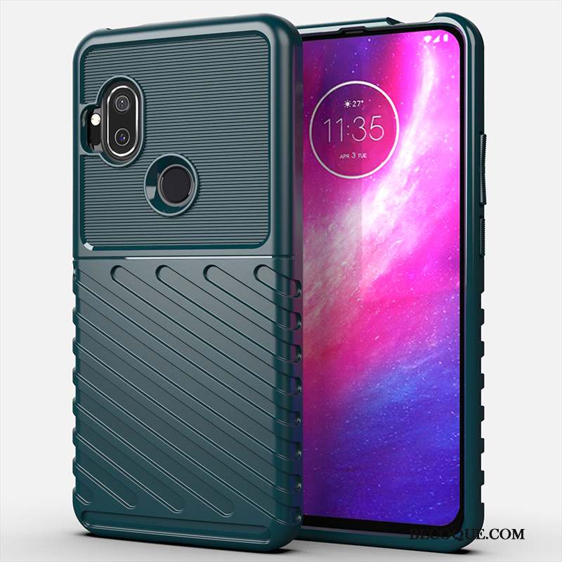 Motorola One Hyper Fluide Doux Coque De Téléphone Bordure Vert Armure Simple