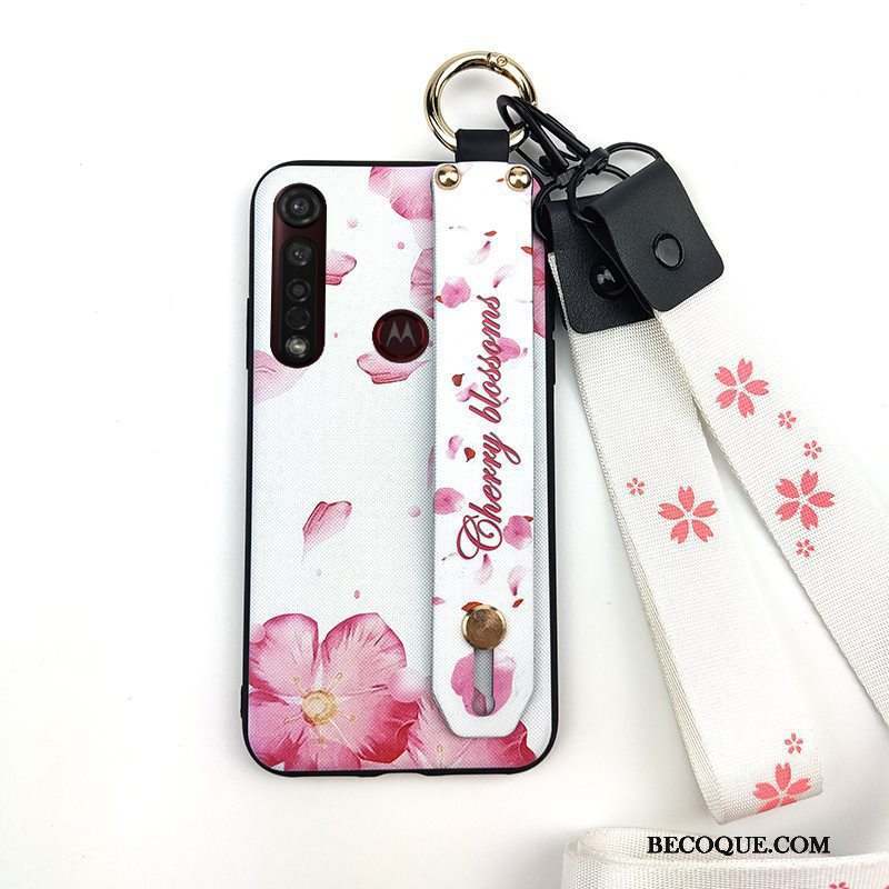 Motorola One Macro Fluide Doux Frais Coque De Téléphone Petit Fleur Ornements Suspendus