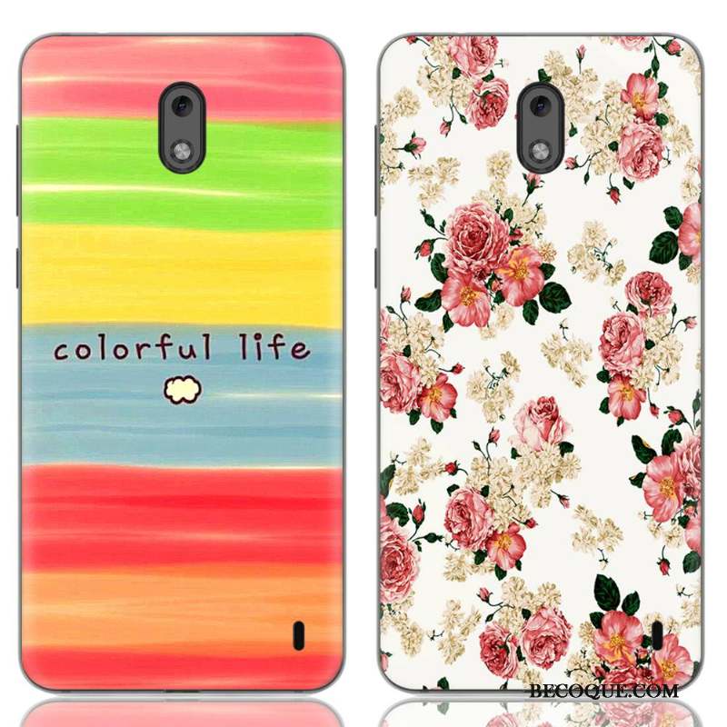 Nokia 2 Pu Coque Protection Rose De Téléphone Étui