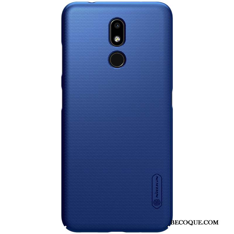 Nokia 3.2 Bleu Téléphone Portable Protection Délavé En Daim Coque De Téléphone Étui