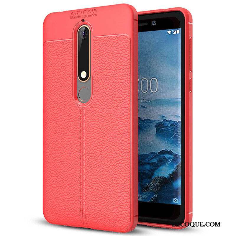 Nokia 5.1 Plus Protection Fluide Doux Téléphone Portable Modèle Fleurie Rouge Coque En Silicone