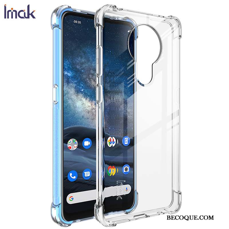 Nokia 5.3 Coque Fluide Doux Silicone Tout Compris Incassable Blanc Transparent