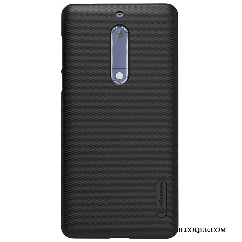 Nokia 5 Incassable Résistant À L'usure Délavé En Daim Coque Protection Noir