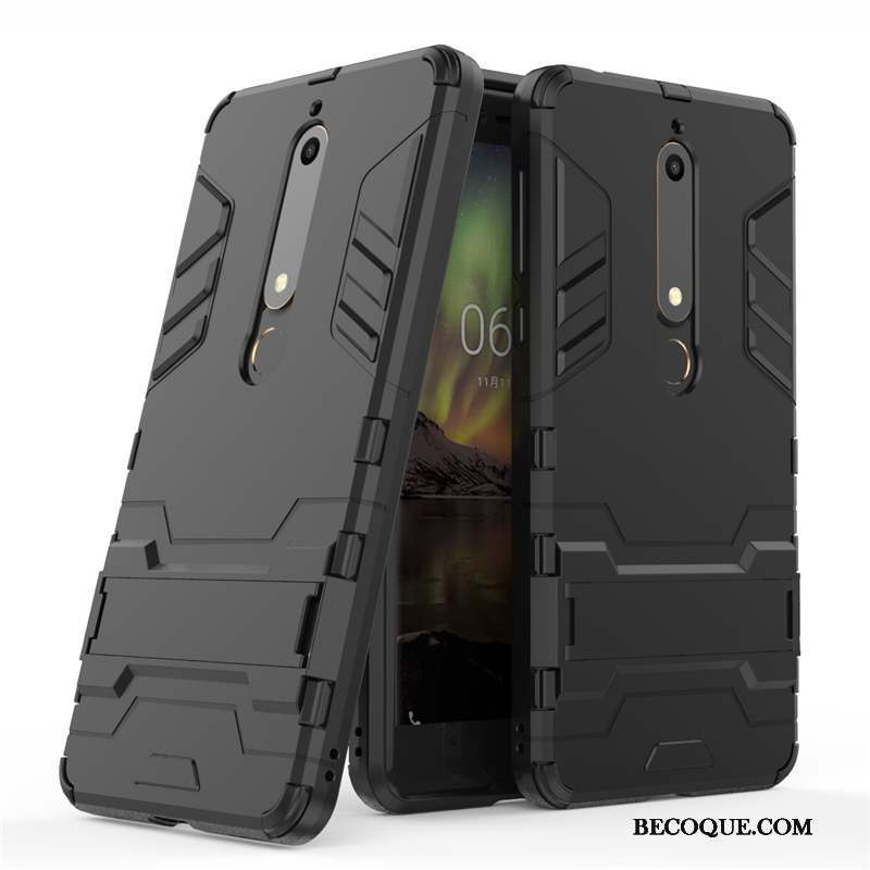 Nokia 6.1 Coque Tout Compris Fluide Doux Support Incassable Noir Protection