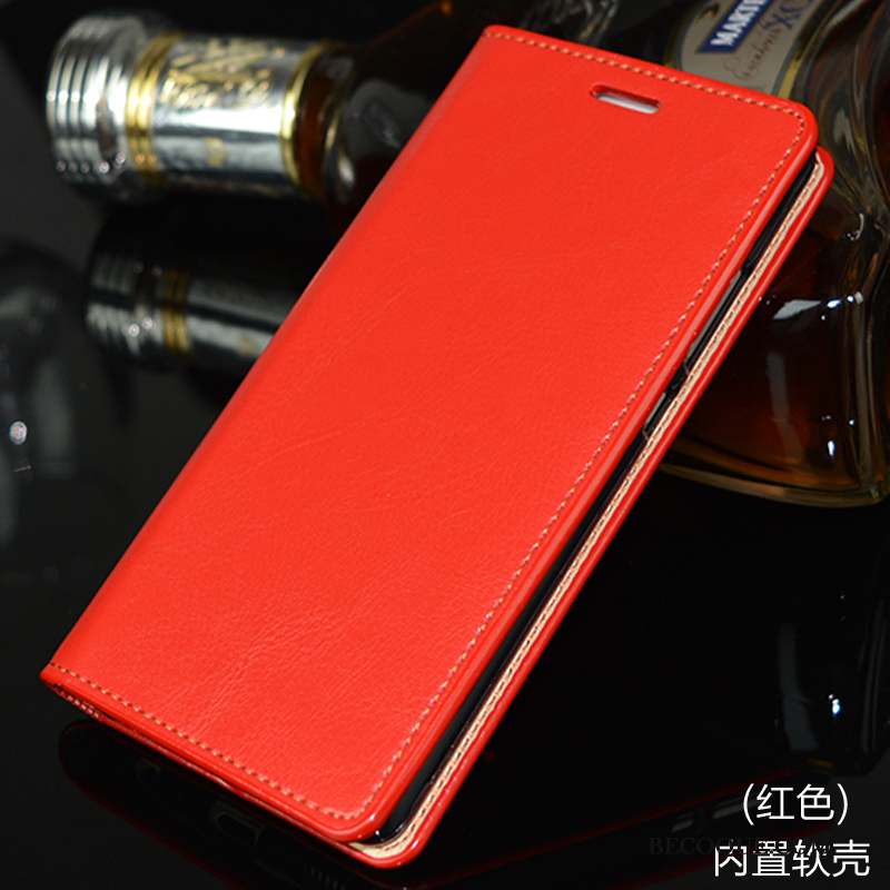 Nokia 6 Rouge Coque Étui Téléphone Portable Cuir Véritable Incassable