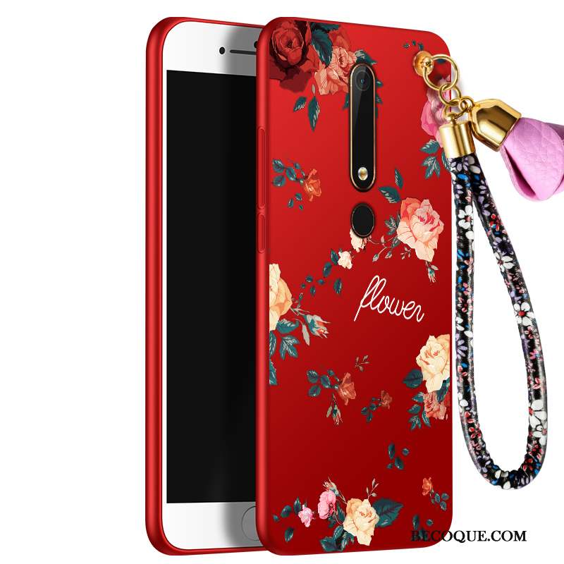 Nokia 6 Tempérer Fleurs Coque Membrane De Téléphone Fluide Doux