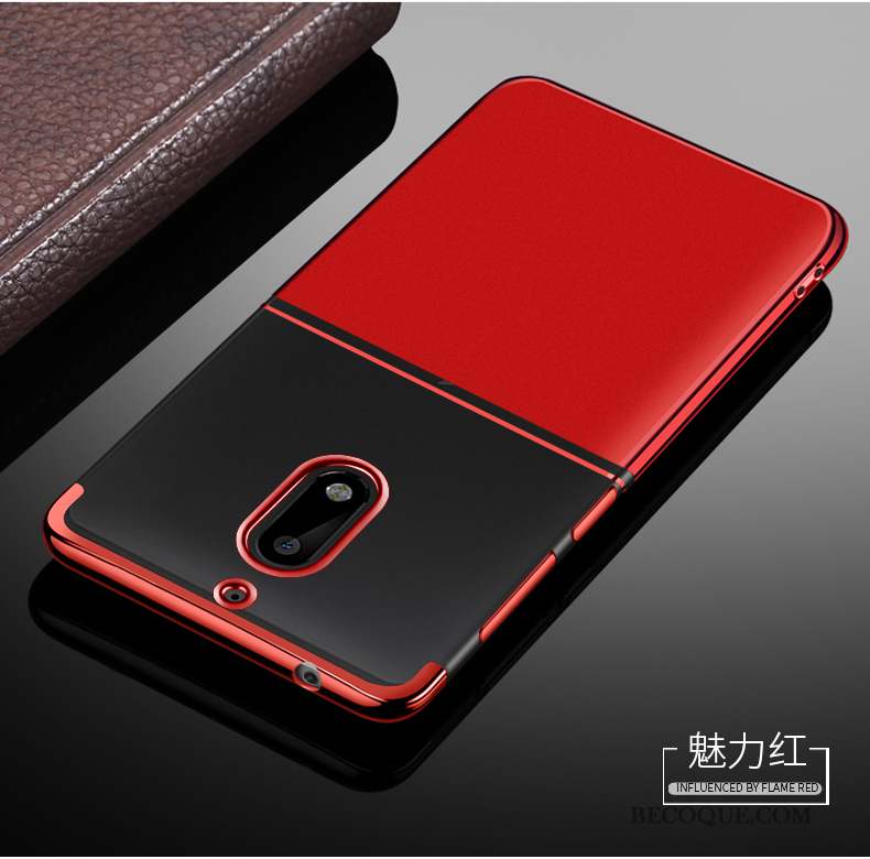 Nokia 6 Étui Incassable Coque De Téléphone Fluide Doux Rouge Silicone