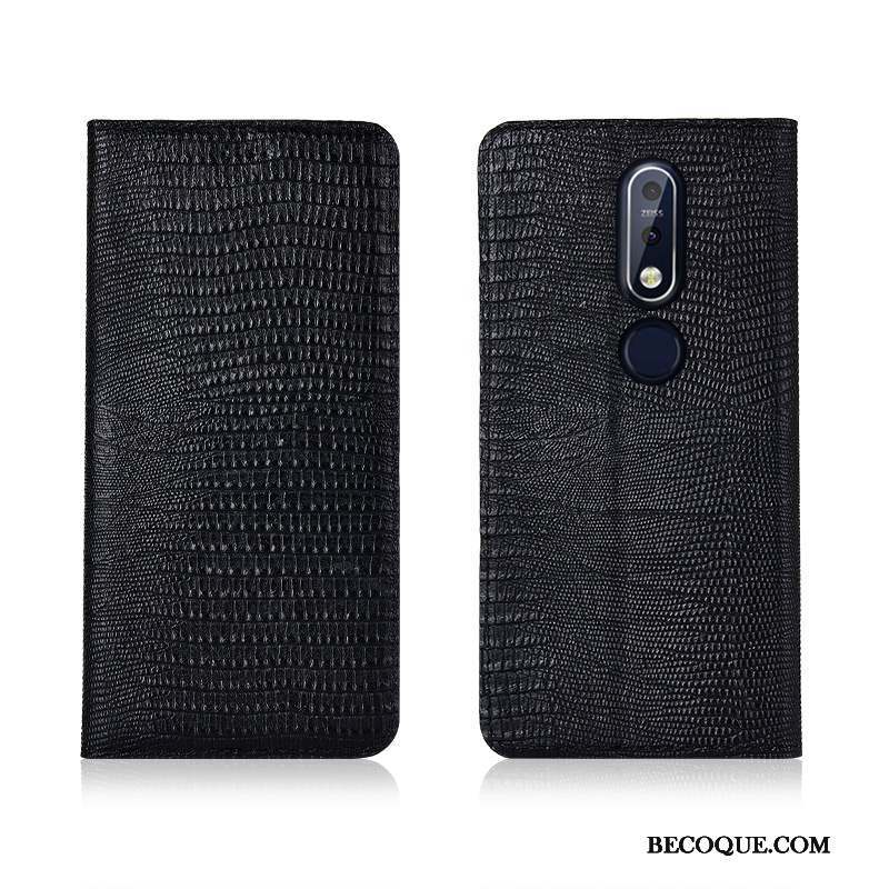 Nokia 7.1 Coque Noir Silicone Incassable Clamshell Téléphone Portable Protection