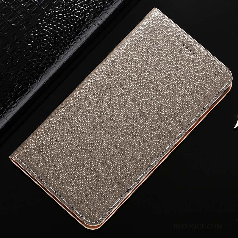 Nokia 7 Coque Gris Téléphone Portable Cuir Véritable Modèle Fleurie Étui En Cuir Housse