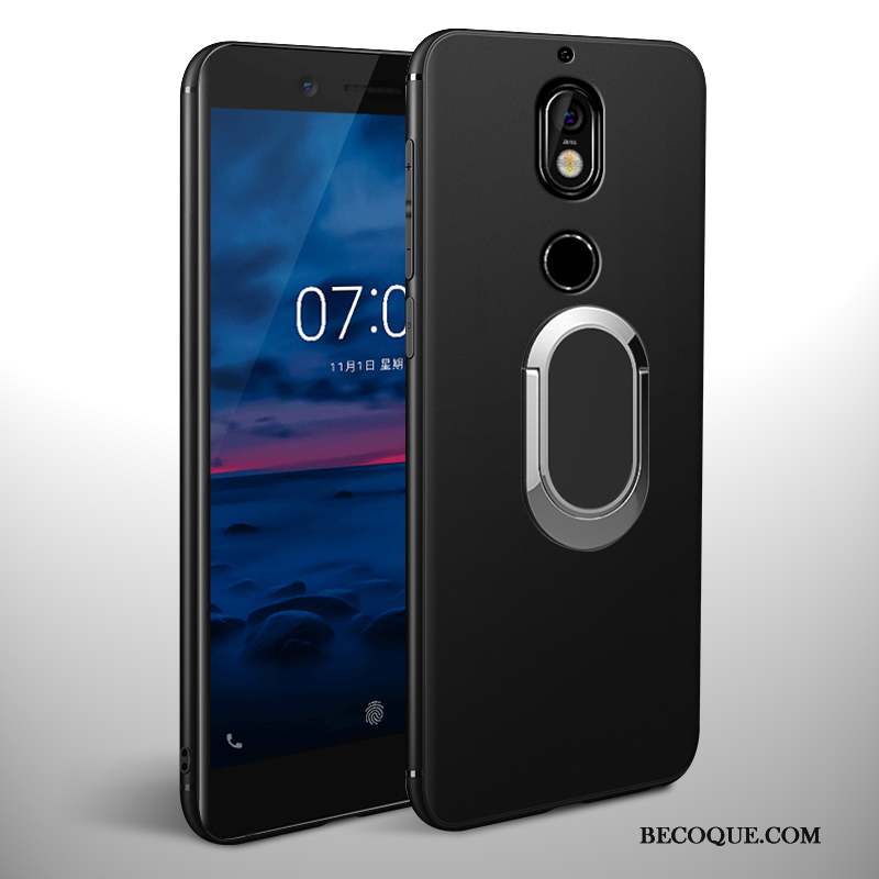 Nokia 7 Noir Incassable Étui Coque De Téléphone Délavé En Daim Nouveau