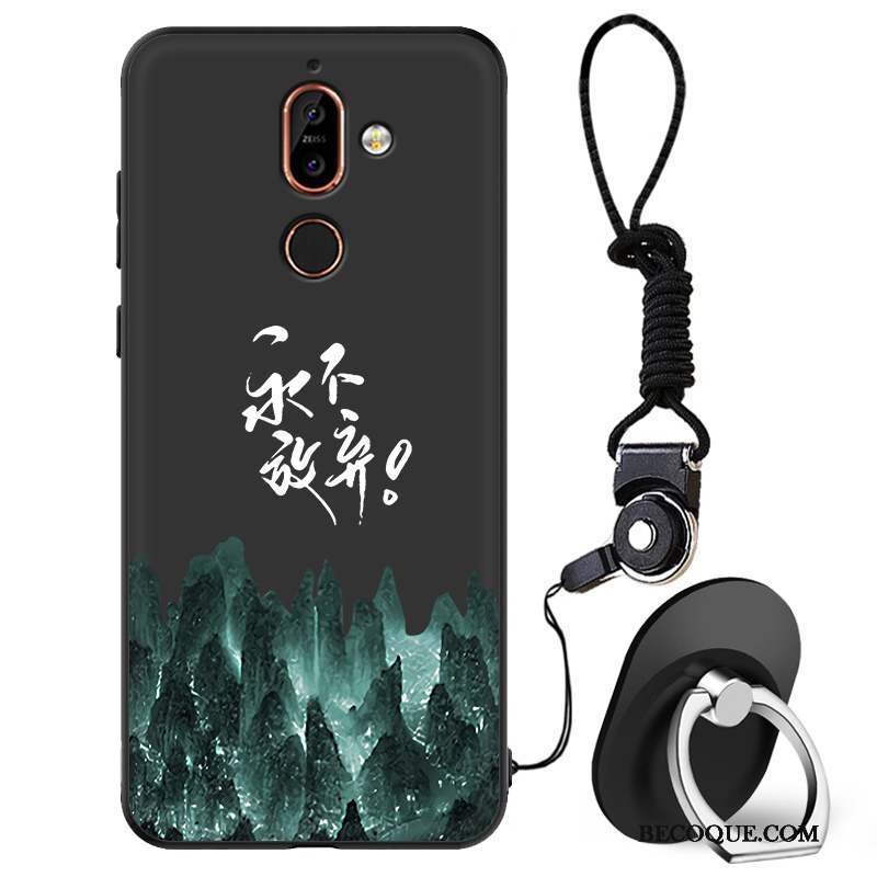 Nokia 7 Plus Coque Protection Marque De Tendance Personnalité Fluide Doux Noir Mode