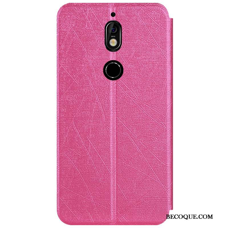 Nokia 7 Étui En Cuir Protection Couleur Incassable Rouge Coque De Téléphone