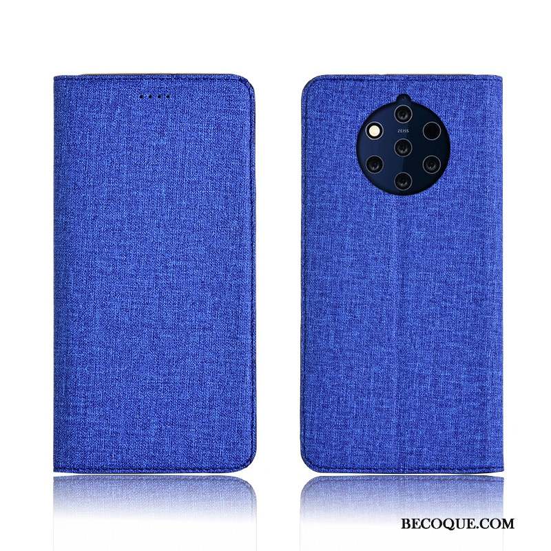 Nokia 9 Pureview Bleu Téléphone Portable Silicone Lin Coque De Téléphone Incassable