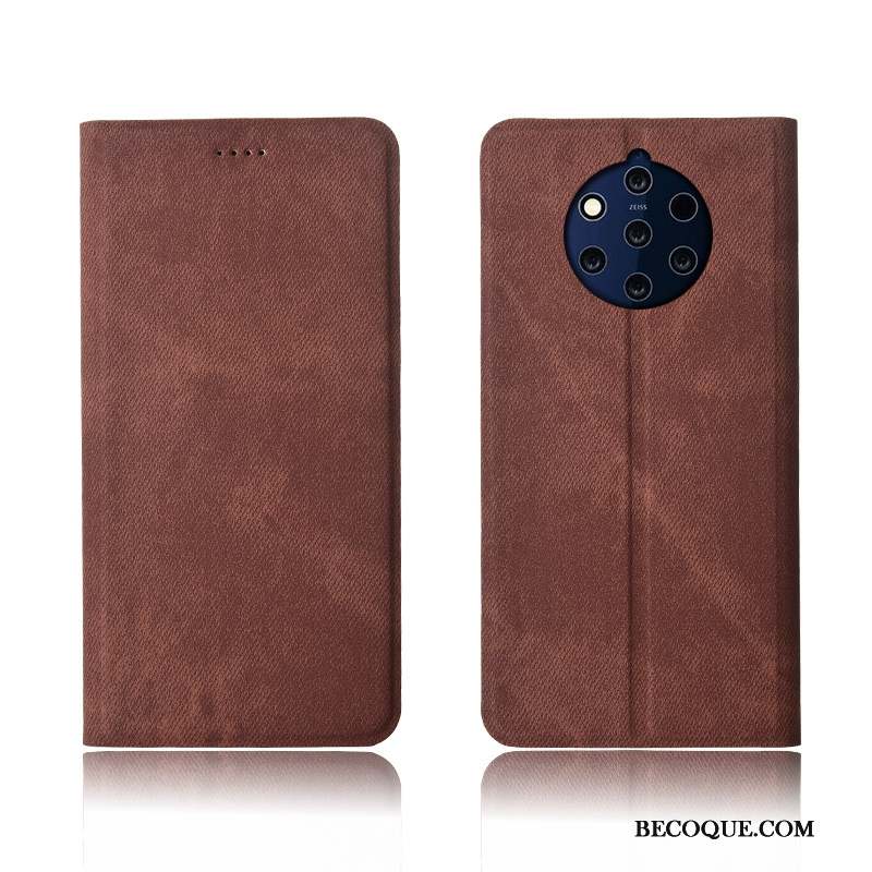 Nokia 9 Pureview Incassable Denim Coque De Téléphone Étui En Cuir Protection Clamshell