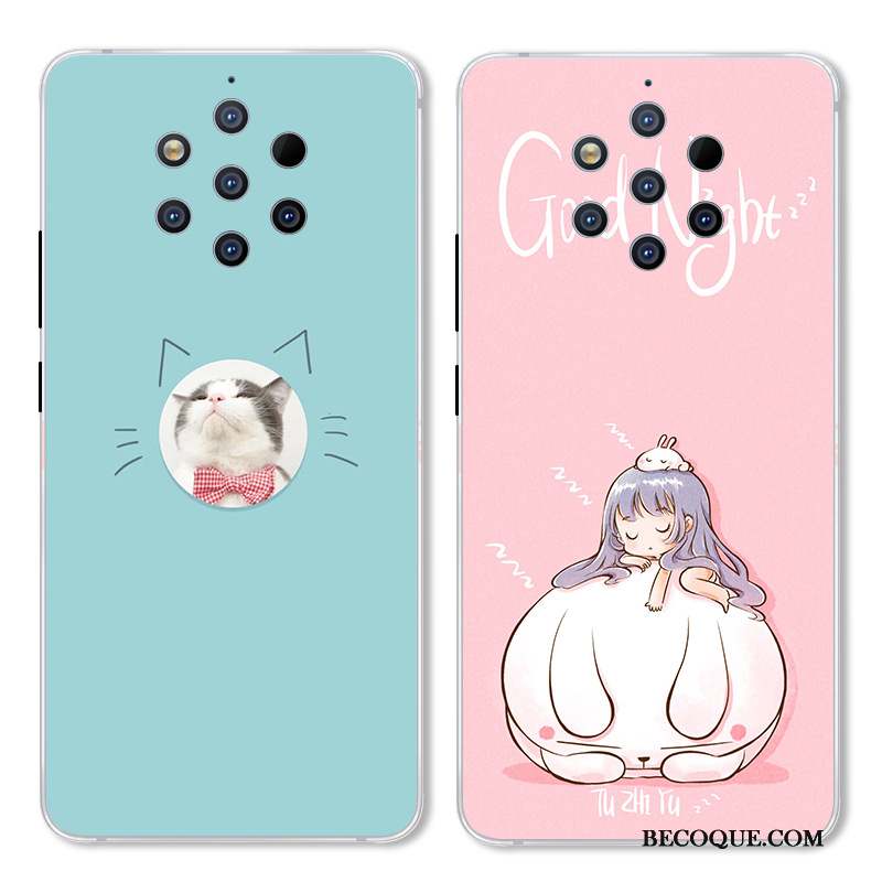 Nokia 9 Pureview Étui Protection Incassable Dessin Animé Rose Coque De Téléphone