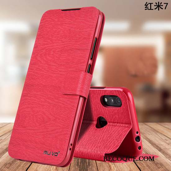 Redmi 7 Coque De Téléphone Clamshell Fluide Doux Petit Or Incassable