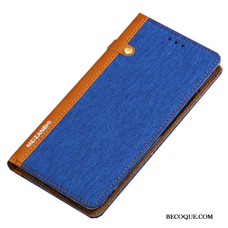Redmi 7 Étui En Cuir Protection Incassable Petit Coque De Téléphone Bleu