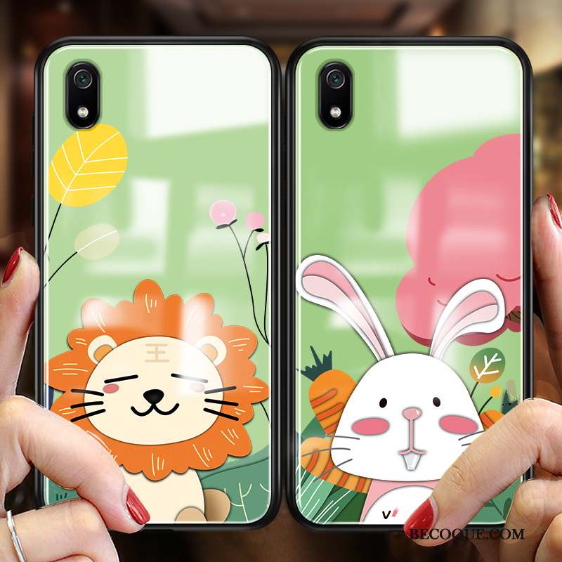 Redmi 7a Coque Tout Compris Incassable Fluide Doux Amoureux Vert Verre