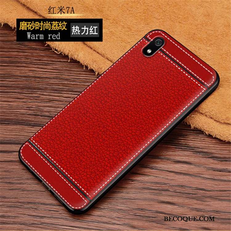 Redmi 7a Incassable Fluide Doux Coque De Téléphone Tendance Rouge Étui