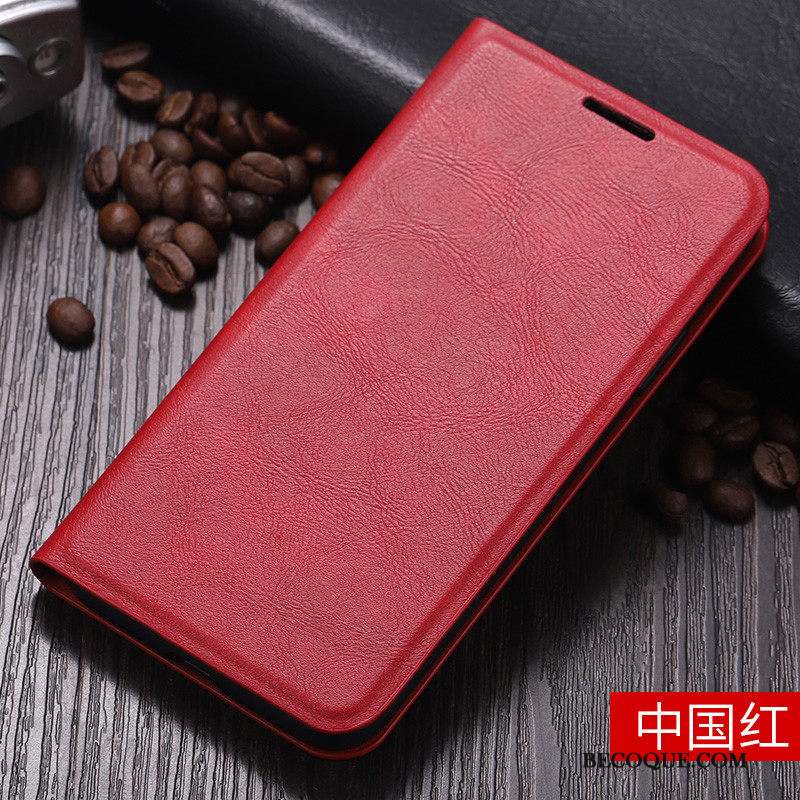 Redmi 7a Tout Compris Incassable Coque Étui En Cuir Carte Rouge