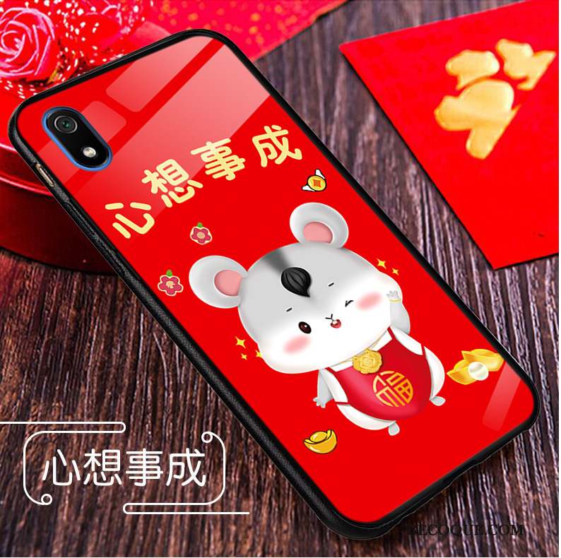 Redmi 7a Verre Dessin Animé Coque De Téléphone Nouveau Étui Rat