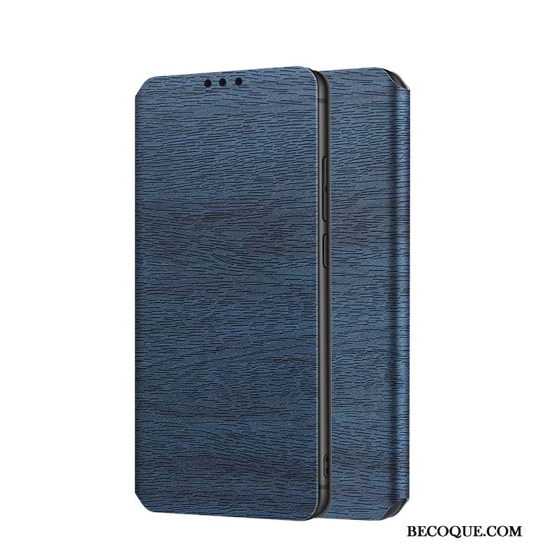 Redmi 8 Téléphone Portable Coque Bleu Housse Rouge Étui En Cuir