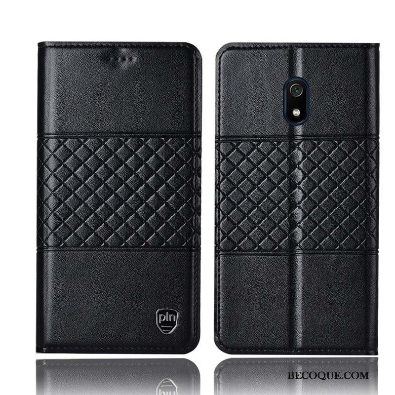 Redmi 8a Étui Protection Incassable Coque De Téléphone Étui En Cuir Noir