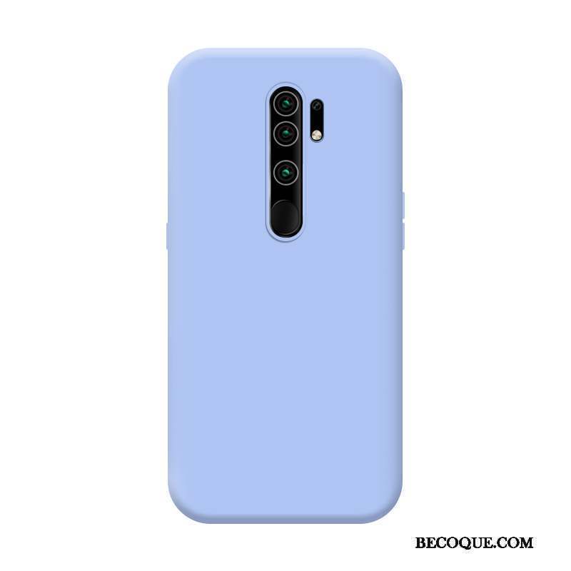 Redmi 9 Petit Étui Rouge Délavé En Daim Coque Silicone