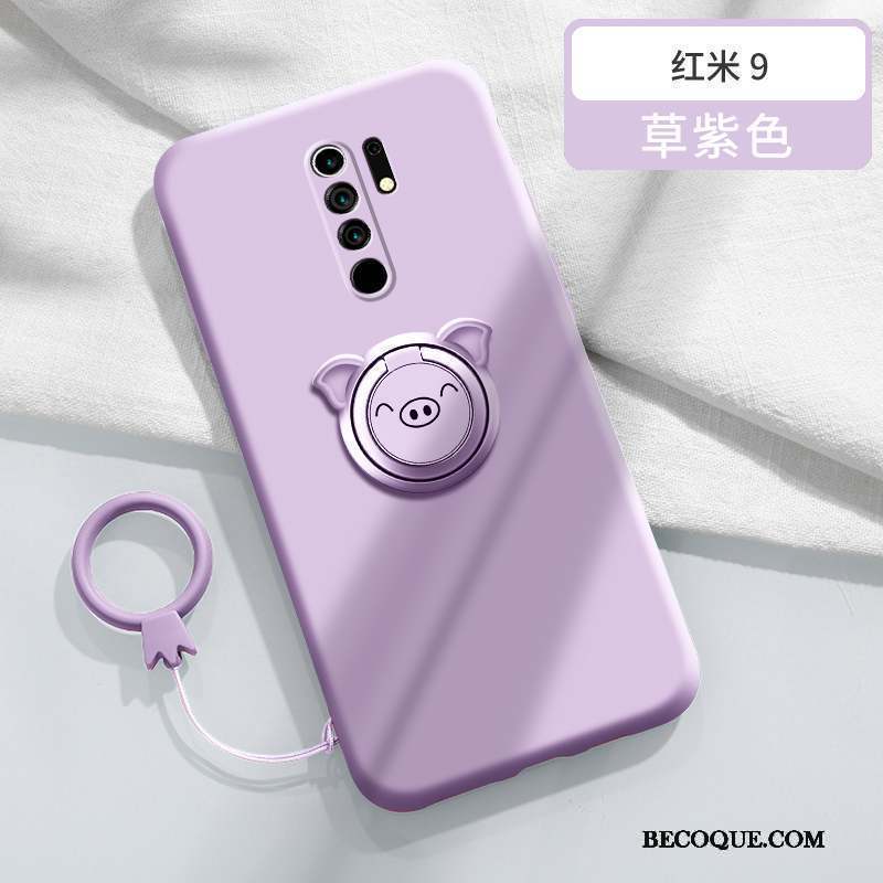 Redmi 9 À Bord Coque De Téléphone Amoureux Violet Incassable Silicone