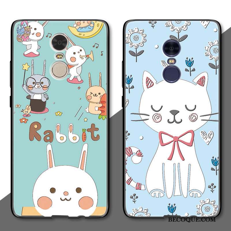 Redmi Note 4x Coque Charmant Chat Bleu Clair Dessin Animé Étui Incassable