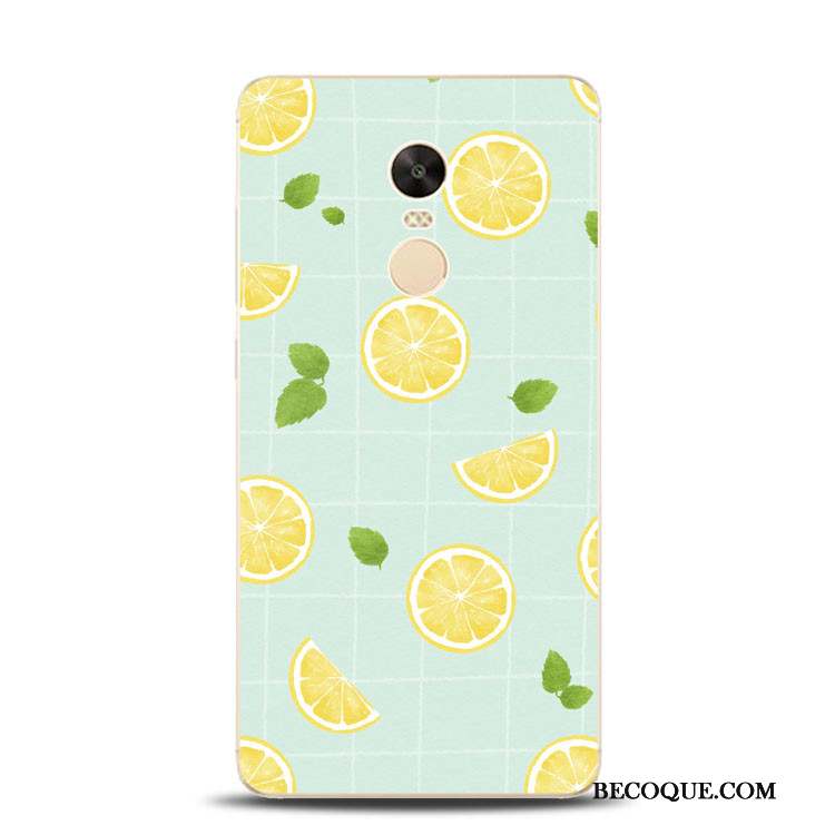 Redmi Note 4x Coque Citron Gaufrage Haute Vert Fluide Doux Frais