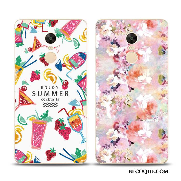 Redmi Note 4x Coque De Téléphone Fleur Haute Gaufrage Fluide Doux Multicolore