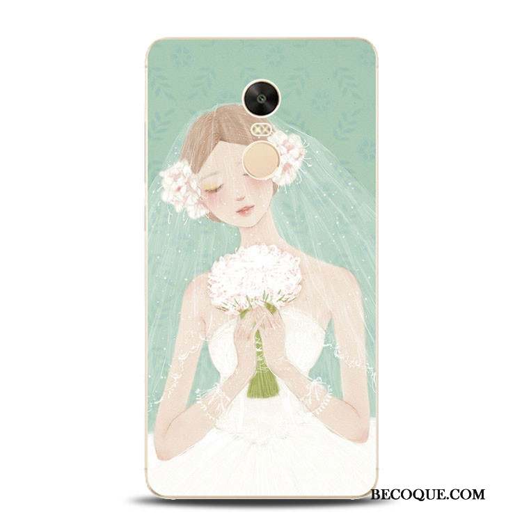 Redmi Note 4x Coque Incassable Silicone Rouge Gaufrage Vert Fleur