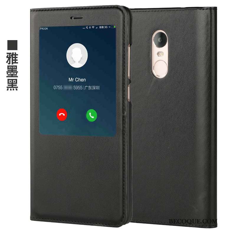 Redmi Note 4x Coque Incassable Étui Protection Noir Étui En Cuir Petit