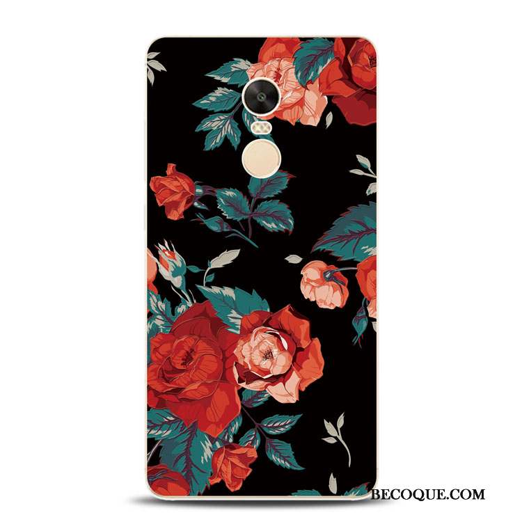 Redmi Note 4x Rouge Multicolore Petit Fleur Fluide Doux Coque