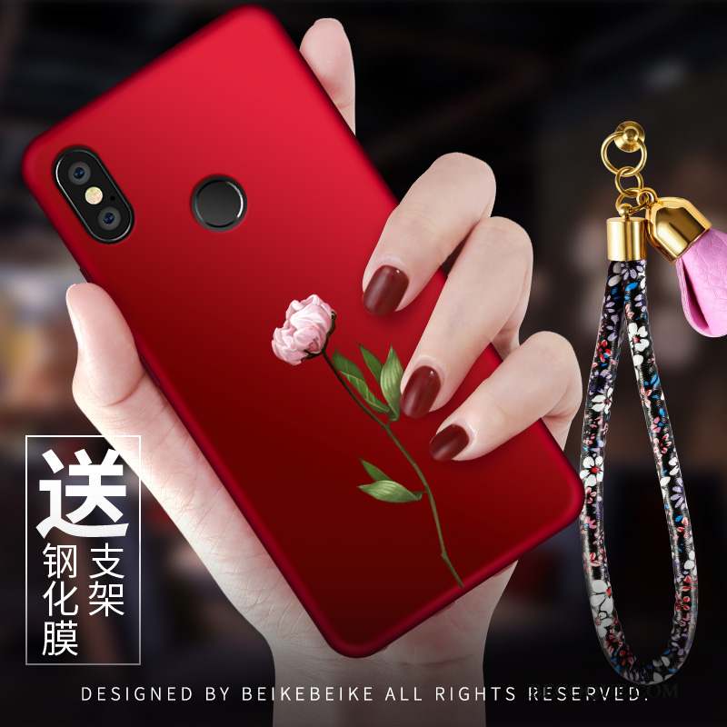 Redmi Note 5 Pro Délavé En Daim Téléphone Portable Tendance Rouge Petit Coque De Téléphone