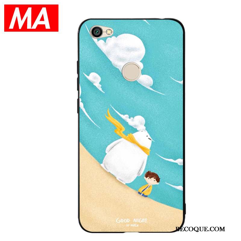 Redmi Note 5a Coque Haute Dessin Animé Silicone Ours Rouge Bleu Clair