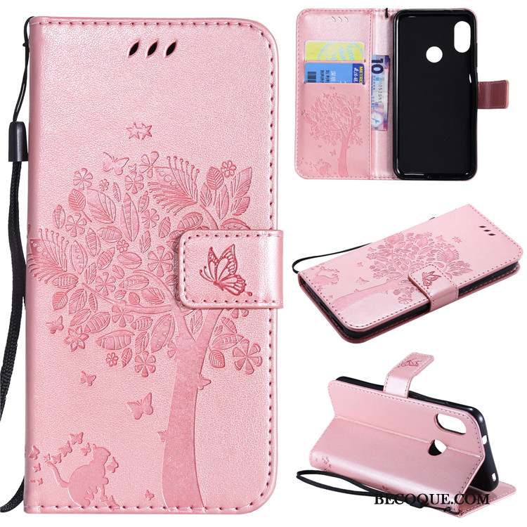 Redmi Note 6 Pro Coque Dessin Animé Protection Étui En Cuir Rose Incassable Tout Compris