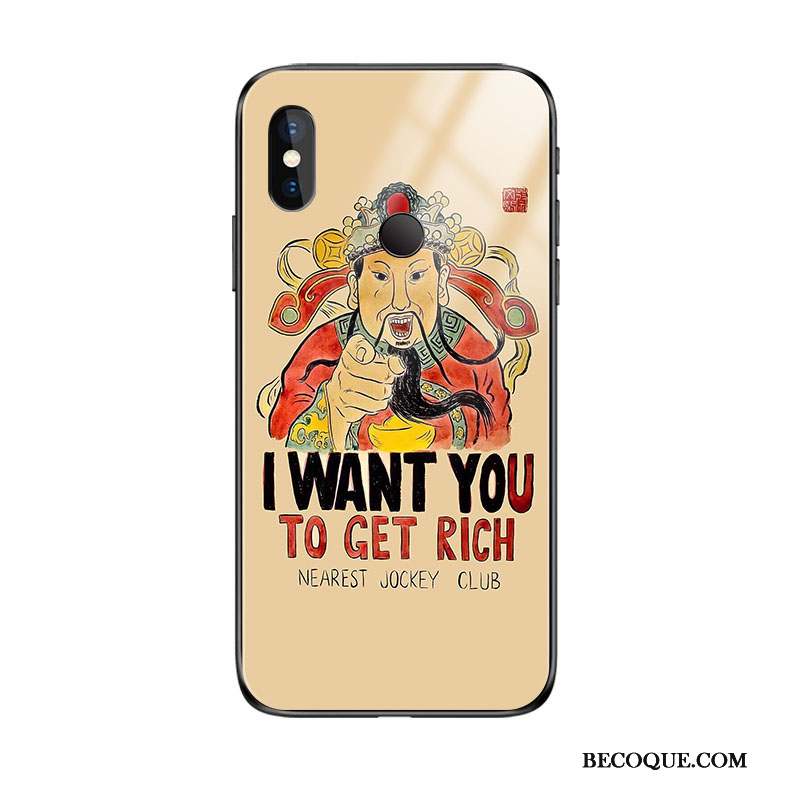 Redmi Note 6 Pro Coque Nouveau Rose Verre Tendance Style Chinois Rouge