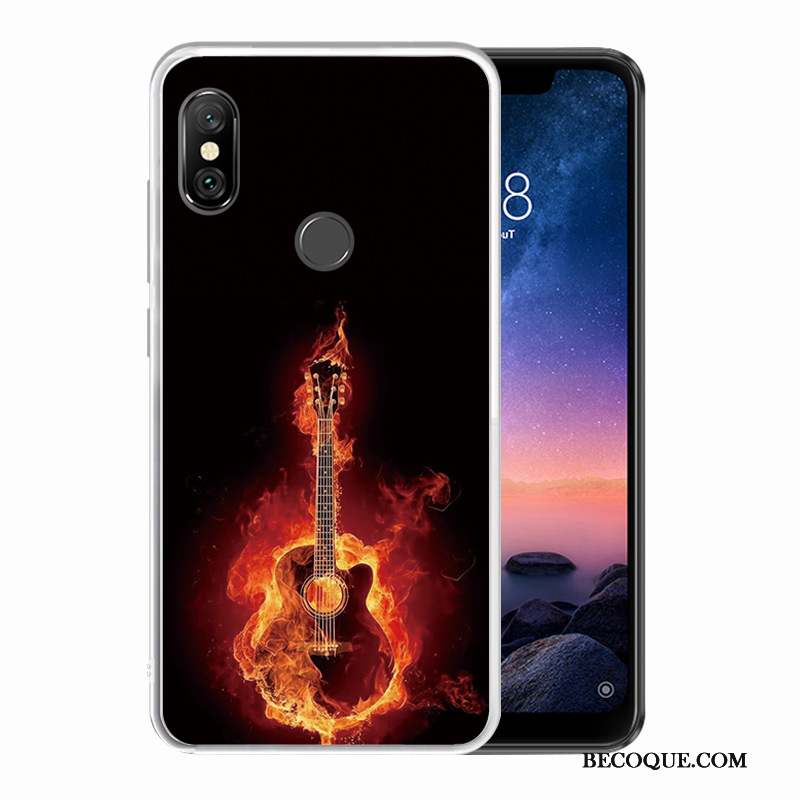 Redmi Note 6 Pro Coque Silicone Modèle Personnalisé Rouge Noir Petit