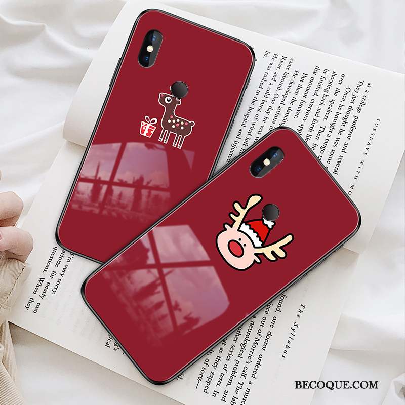 Redmi Note 6 Pro Verre Coque De Téléphone Tendance Rouge Étui Protection