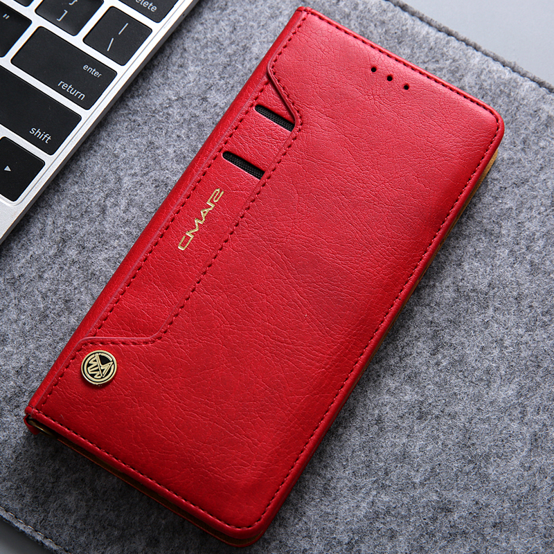 COODIO Housse Cuir Xiaomi Redmi Note 7 Noir/Rouge Housse Portefeuille Magnétique avec La Fonction Stand pour Xiaomi Redmi Note 7 Étui Coque en Cuir Xiaomi Redmi Note 7