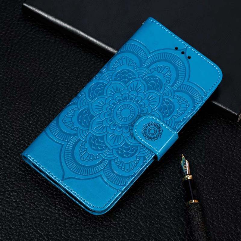 Redmi Note 7 Plier Coque De Téléphone Fluide Doux Support Rouge Bleu